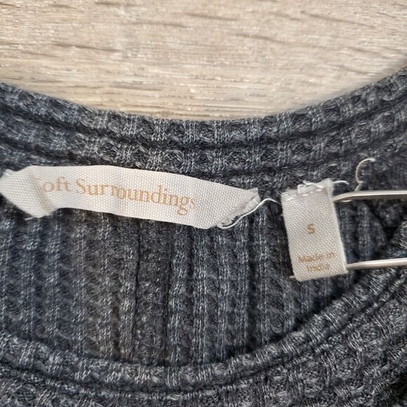 Soft Surroundings Thermal Waffle Knit Longsleeve Tunic S Gray Outdoors Grunge - Picture 10 of 11